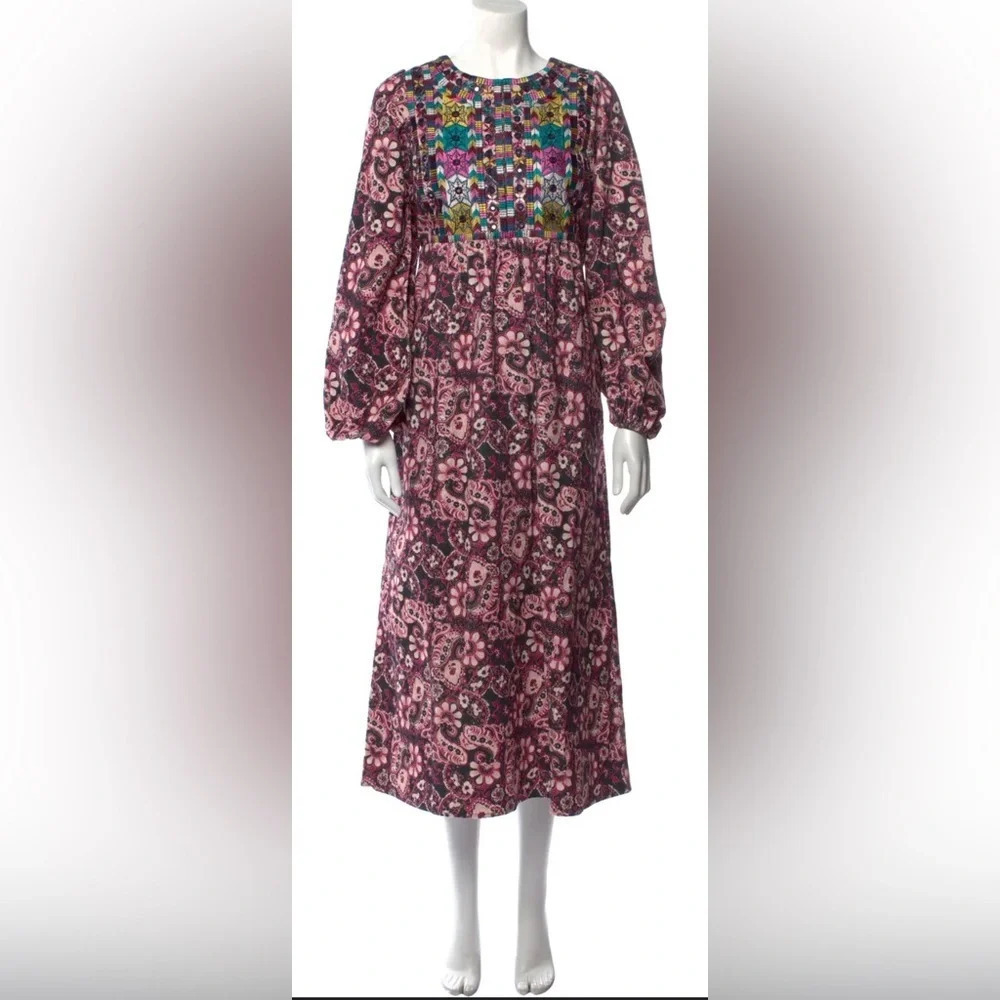 FIGUE
Floral Print Long Dress L